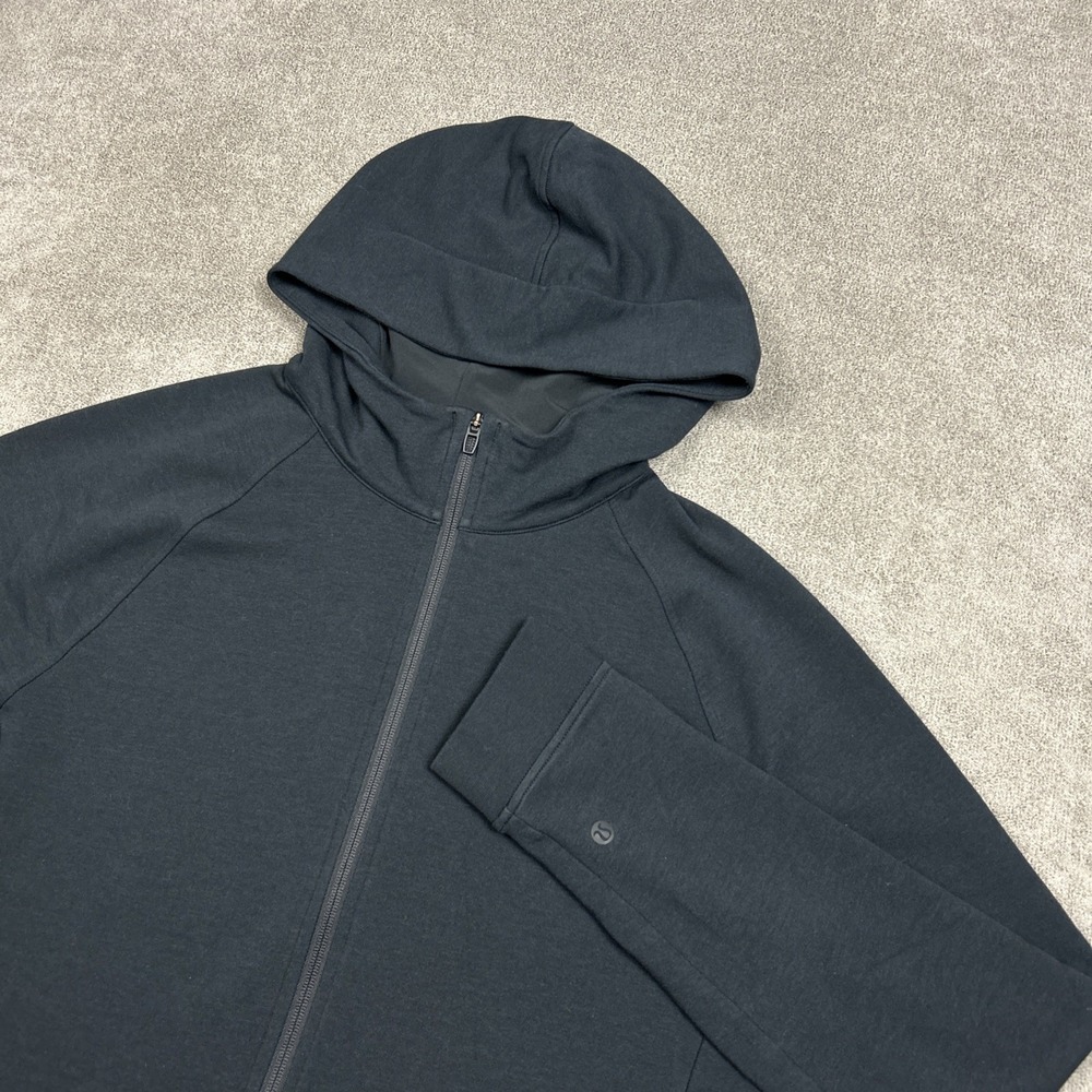 Lululemon City Sweat Zip Hoodie Mens Large Black Full Zip Sweatshirt Gym Travel